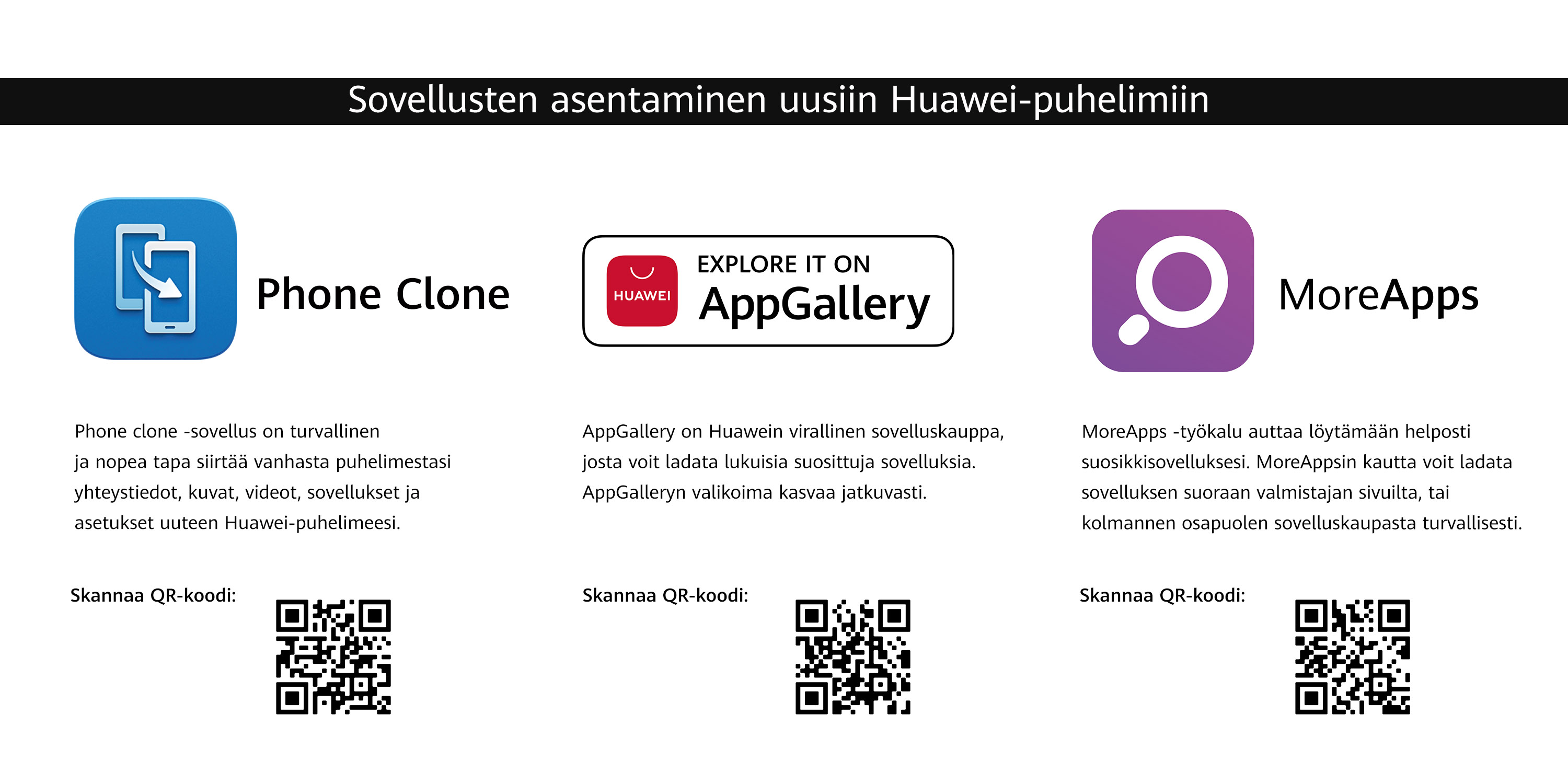 Sovellusten asentaminen uusiin Huawei-puhelimiin