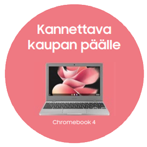Galaxy Z Flip3 tai Fold 3 ostajalle Chromebook Go kaupan päälle!. Lisää puhelin ostoskoriin, Chromebook tulee tilaukseen automaattisesti.