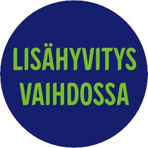*Osta nyt uusi iPhone ja tuo vanha iPhonesi meille vaihdossa, niin saat lisähyvityksen normaalin vaihtohyvityksen lisäksi. Vaihdossa annettavan laitteen tulee olla ehjä ja toimintakuntoinen iPhone 8 tai uudempi. Lisähyvityksen suuruus on 120€ iPhone 14-sarjan laitteisiin, 60€ iPhone 13-sarjan laitteisiin ja 25€ iPhone 11- ja 12-sarjan laitteisiin. Kampanja voimassa vain myymälöissä 8.5.-4.6.2023. Lisähyvitys ei koske iPhone SE-malleja. Katso tarkemmat ehdot linkistä.