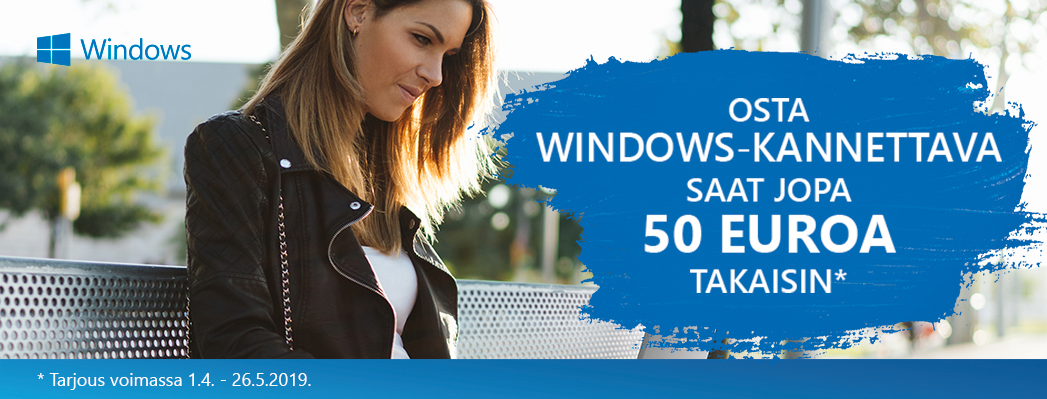 Osta Windows-kannettava ja saat jopa 50 € takaisin Osta Windows-kannettava ja saat jopa 50 € takaisin