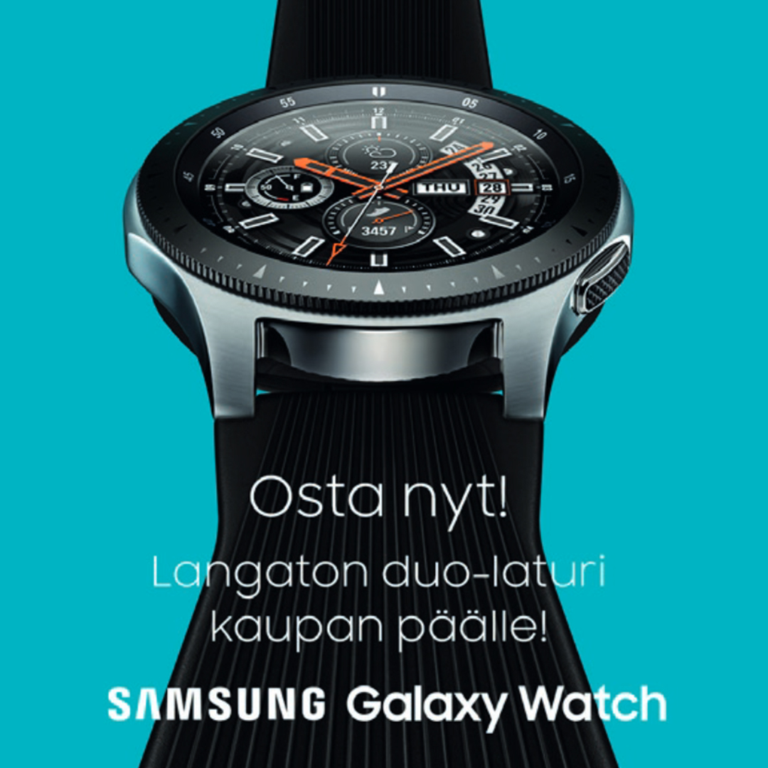 Osta Galaxy Watch, niin saat langattoman duo-laturin kaupan päälle Osta Galaxy Watch, niin saat langattoman duo-laturin kaupan päälle.