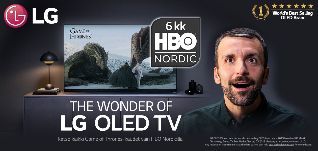LG OLED -televisio tarjoaa täydellisen kontrastin LG OLED -televisio tarjoaa täydellisen kontrastin