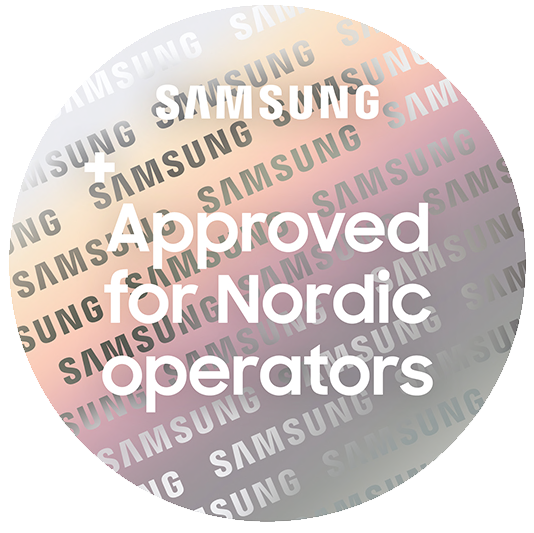 Samsung - Approved for Nordic operators Approved for Nordic operators -merkki takaa, että laite toimii Pohjoismaisten operaattoreiden verkossa.