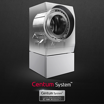 Centum System™ - Älykäs valinta seuraavalle 20 vuodelle LG SIGNATURE -pesukone ja Centum System™ -logo