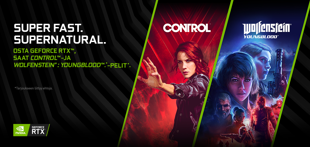 Osta GeForce RTX, saat Control- ja Wolfenstein: Youngblood -pelit