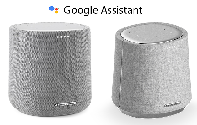 Google Assistant -virtuaaliavustajan avulla voit helposti ohjailla langattomia Citation-kaiuttimia äänelläsi Kaksi Citation-kaiutinta, joiden yläpuolella on Google Assistant -logo ja teksti