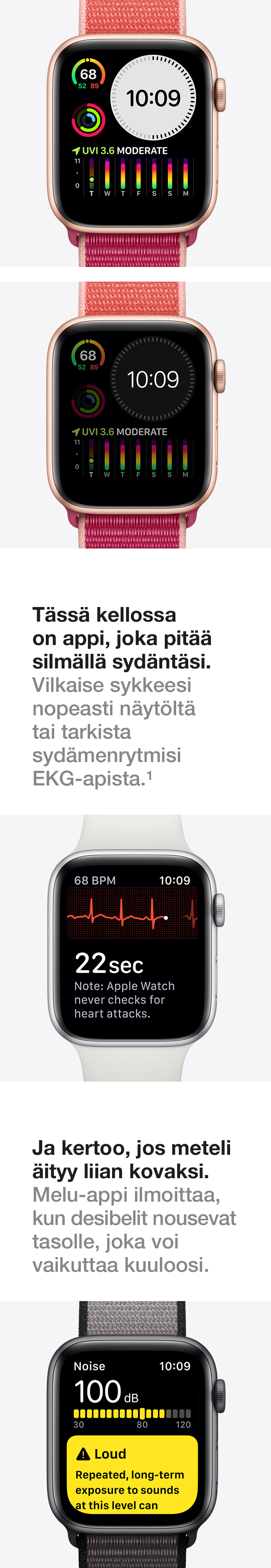 Apple Watch Series 5:n EKG-appi seuraa sykettäsi.
