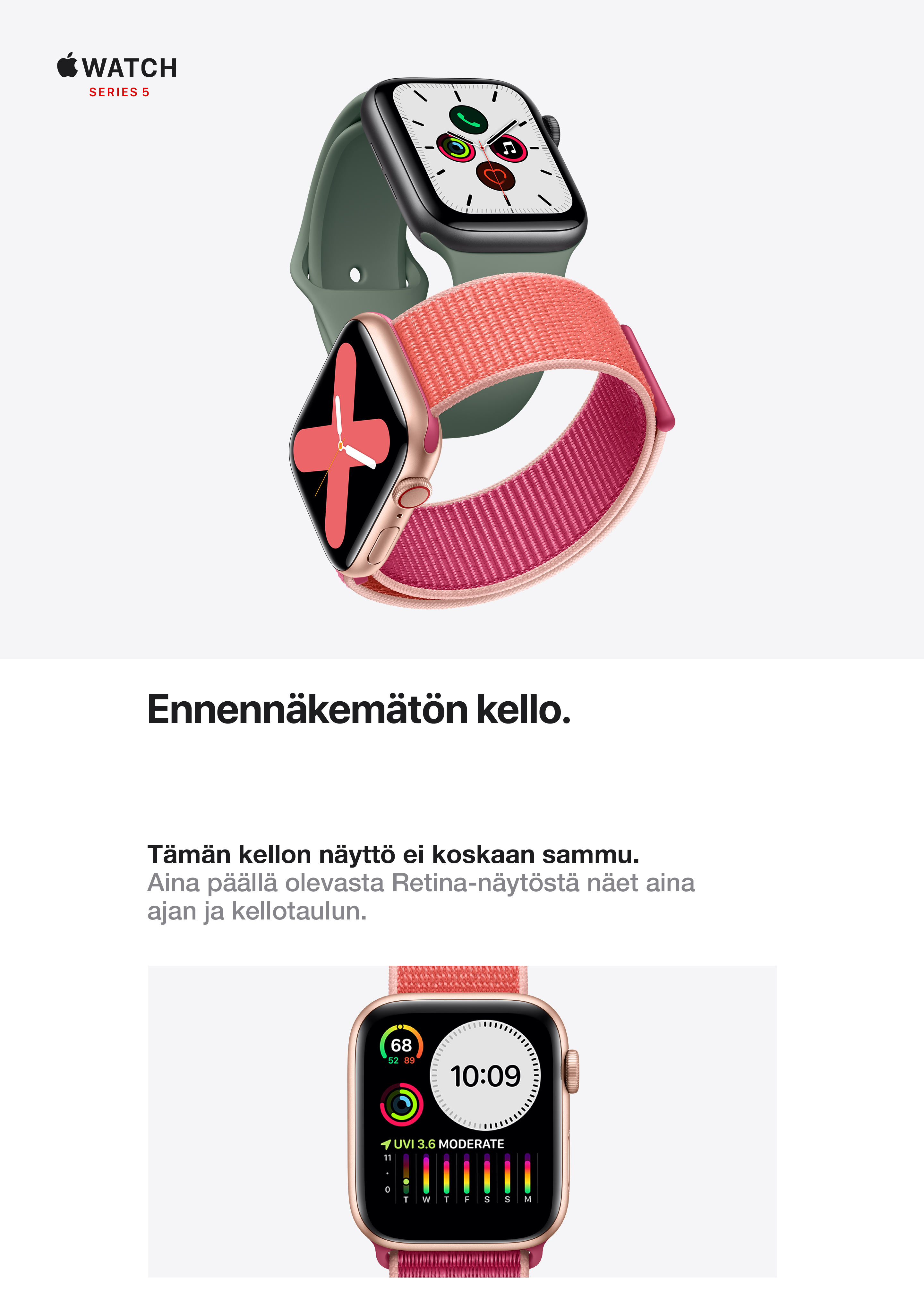 Apple Watch Series 5 on ennennäkemätön kello.