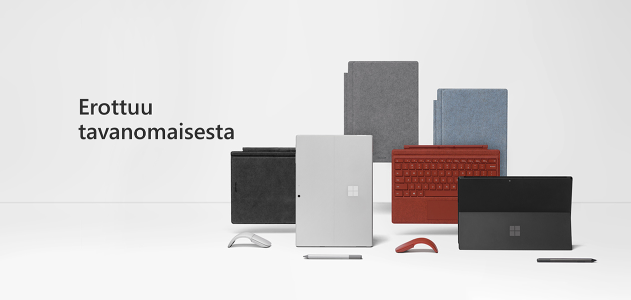 Surface Pro 7 Microsoftilta Surface Pro -tietokoneet ja tarvikkeet ja teksti Erottuu tavanomaisesta