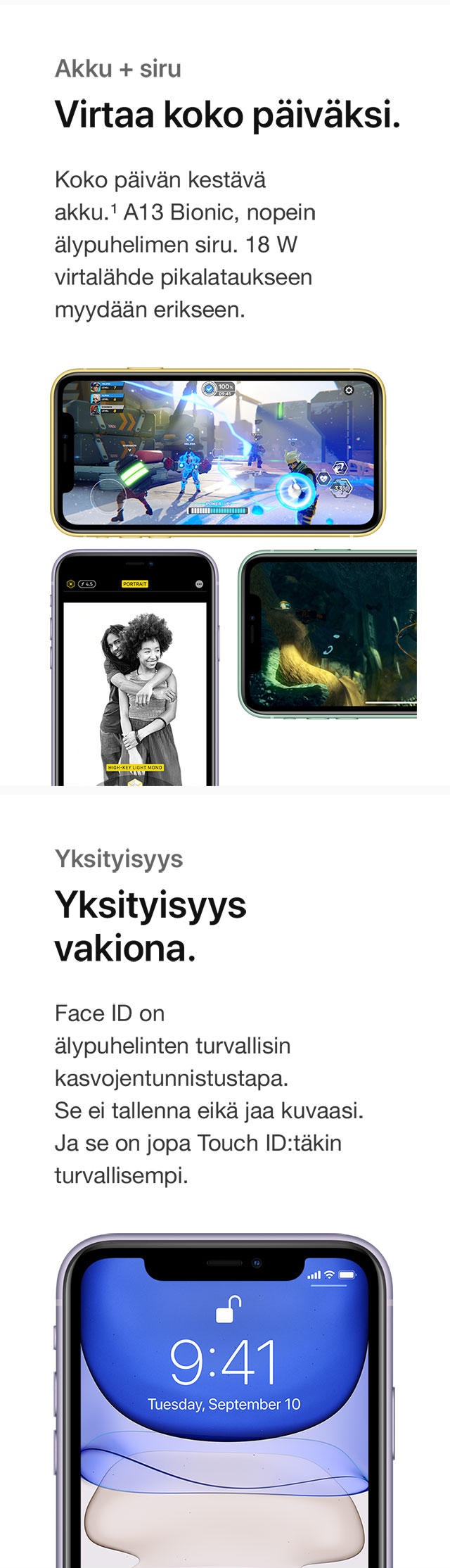 Pidempi akunkesto ja muut loistavat ominaisuudet tekee iPhone 11:sta varman valinnan jokaiselle.