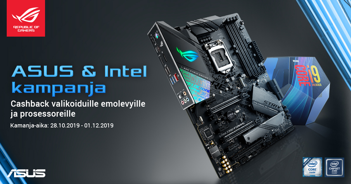 Intel ja ASUS cashback-kampanja Cashback-kampanja Intel ja ASUS