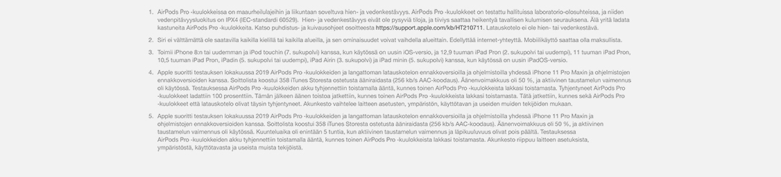 Lisätietoa Apple Airpods Pro -kuulokkeista Lisätietoa Apple Airpods Pro -kuulokkeista