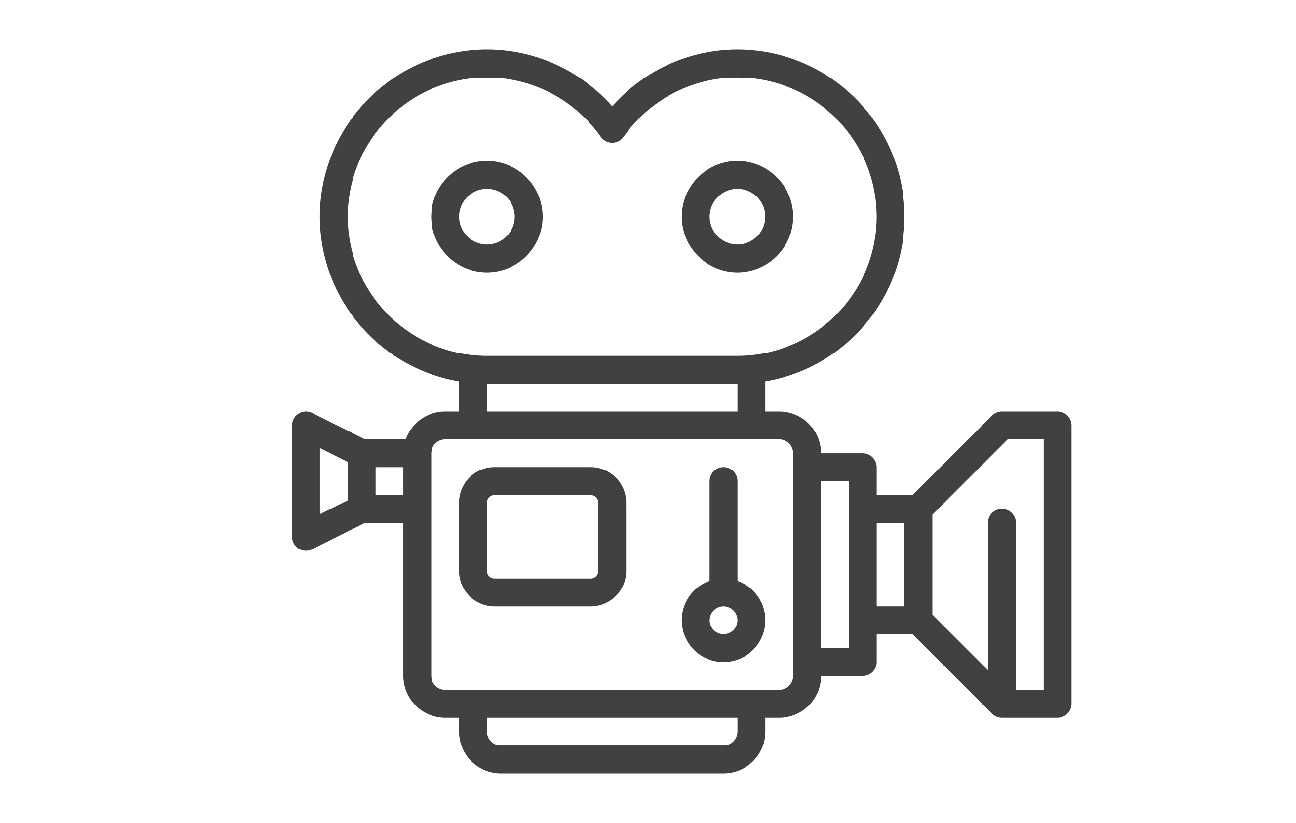 DVI-portti analogiselle äänelle Filmikamera-symboli.