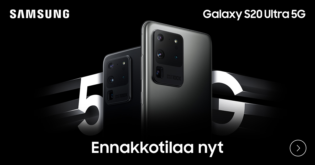 Ennakkotilaa Samsung Galaxy S20, S20 Plus tai S20 Ultra jo tänään Samsung Galaxy S20 -banneri.
