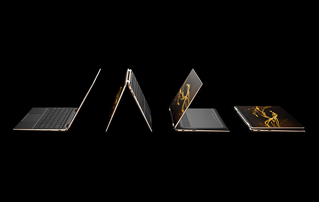 HP Spectre x360 Kuvakokoelma eri tavoista, joilla Spectre x360 -laitetta voidaan käyttää