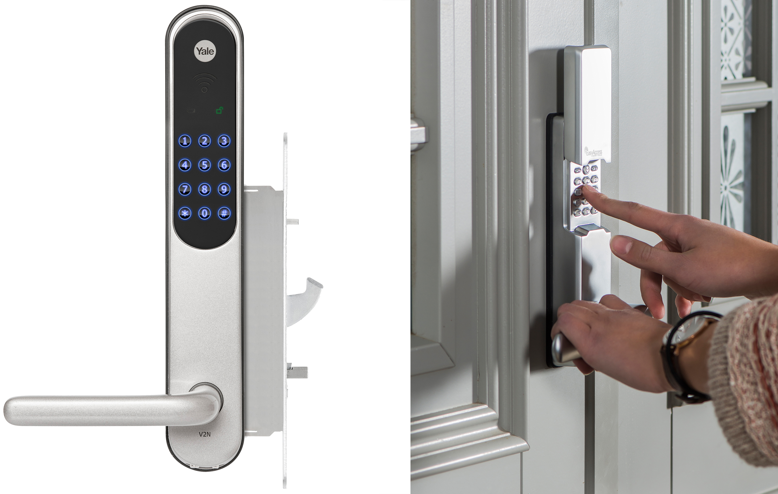 Digitaalinen lukko mahdollistaa oven avaamisen koodilla Digitaalinen Yale Doorman -lukko