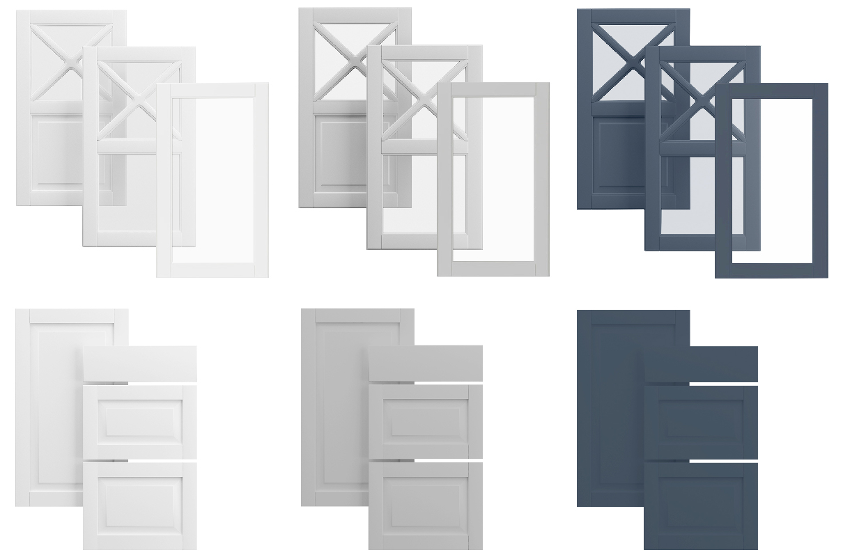 Epoq Heritage etulevyt Classic White, Blue Grey ja Light Grey Epoq Heritage -etulevyt