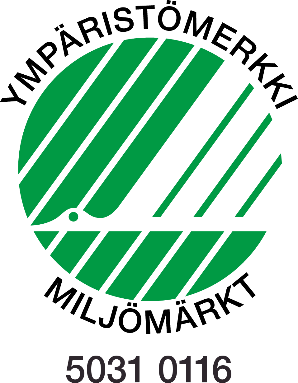 Pohjoismainen ympäristömerkki takaa, että tuote on ympäristöystävällinen Pohjoismainen ympäristömerkki -logo