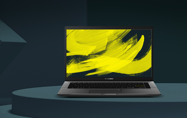 Toimi ja luo Vivobook S14:lla Musta ASUS Vivobook S14 edestäpäin