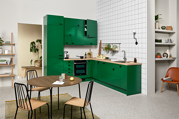 I, L, U vai II - tutustu keittiön eri pohjaratkaisuihin Epoq Green Envy -keittiö
