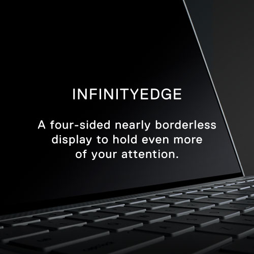 DELL XPS 13 -kannettavassa lähes reunaton Infinity Edge -näyttö