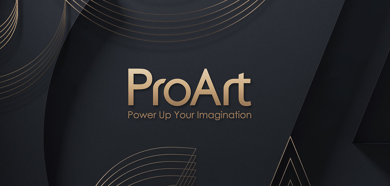 ASUS ProArt - laadukkaat näytöt ammattilaisille ProArt-logo ja mainosteksti