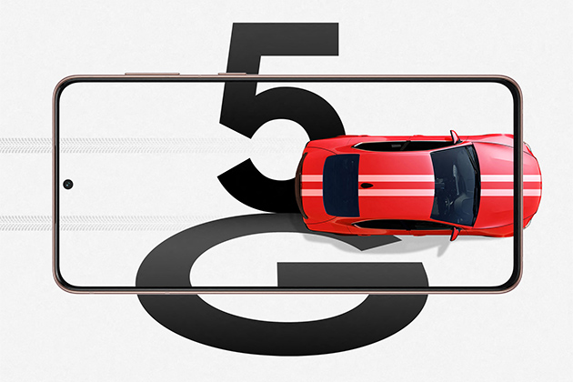 . Galaxy S21 tukee 5G-verkkoa 5G-verkon symboli