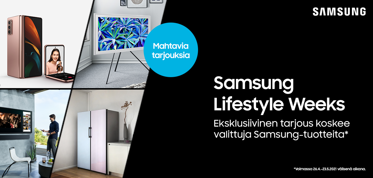 Samsung Lifestyle -tuotteita Samsung Lifestyle kampanjabanneri
