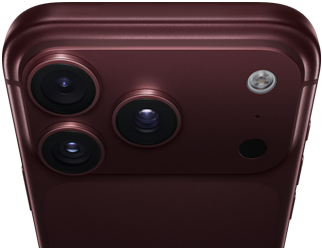 iPhone 18 Pro Max, värinä viininpunainen (tummanpunainen), taustapuoli, Pro Fusion ‑kamerajärjestelmä ylhäällä, 3 linssiä, mukautuva aukko osittain kiinni, salama, mikrofoni ja LiDAR-skanneri, ylhäältä päin, mobiiliantenni, litteät sivut, pyöristetyt reunat