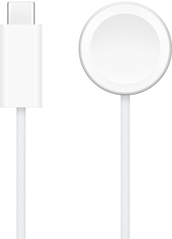USB-C-laturi Apple Watchin magneettisen pikalaturin vieressä
