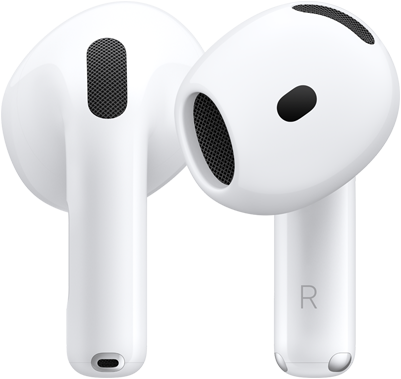 AirPods 5, etu- ja takanäkymissä esillä muotoilu