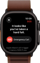 Apple Watch Ultra 4, titaanikuori, värinä musta, satelliittiyhteys, näkymä oikeasta sivusta, Digital Crown, koholla oleva sivupainike, Alpine-ranneke, värinä viininpunainen