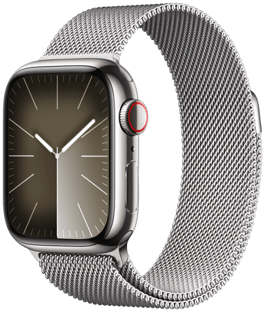 Apple Watch S9 41mm GPS+CEL (hopea ruostumaton/hopea Milanese)