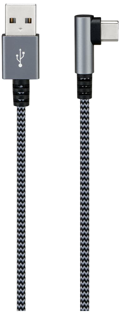 Sandstrøm USB-A - USB-C  johto (harmaa/musta)