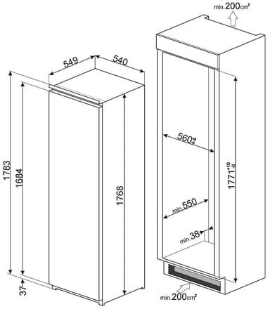Smeg jääkaappi S7323LFEP1