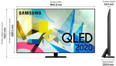 Samsung 85" Q80T 4K UHD QLED Smart TV QE85Q80TAT