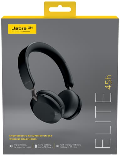 Jabra Elite 45h langattomat on-ear kuulokkeet (titaaninmusta)