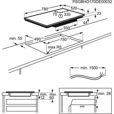 Electrolux induktiotaso HOB890PMF integroitava
