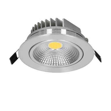 ECD Germany 2-pack LED uppovalaisin COB 7W 230 - hopea - alumiini - Ø 105 mm -