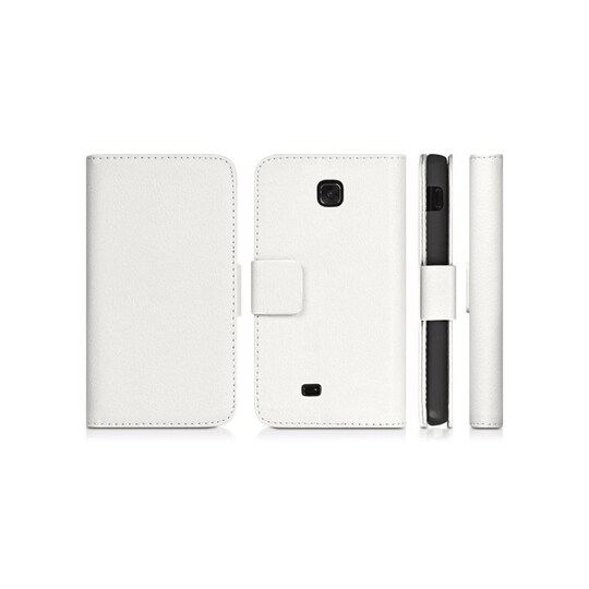 Lompakkokotelo 2-kortti LG Optimus F5 (P875)  - valkoinen