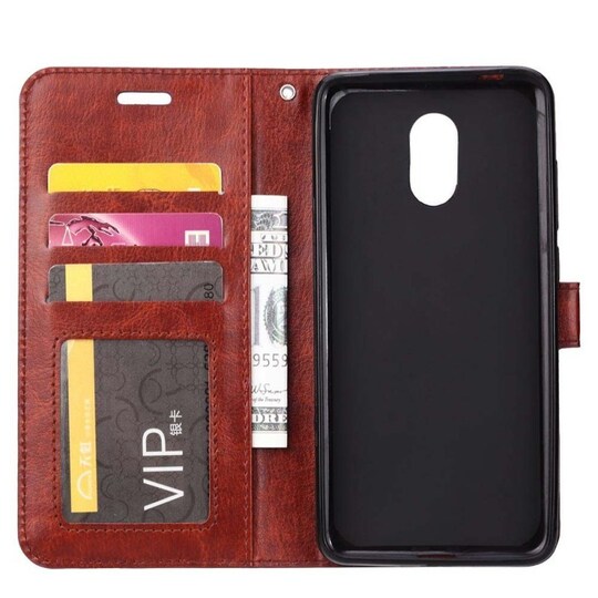 Lompakkokotelo 3-kortti OnePlus 6T (A6010)  - ruskea