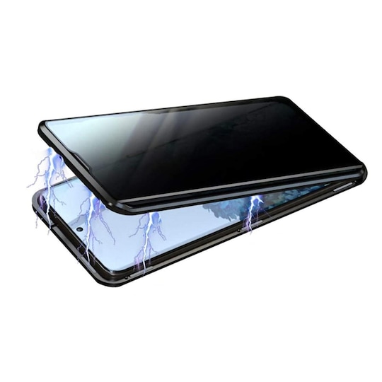 Kannettava kansi kaksipuolisesta karkaisusta lasista Samsung S20: lle - musta