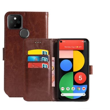 Lompakkokotelo 3-kortti Google Pixel 5  - ruskea