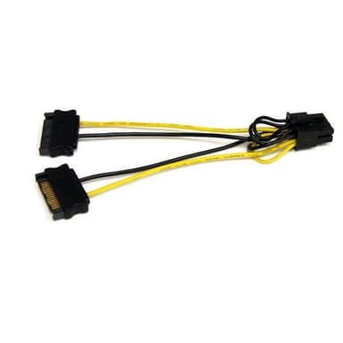 StarTech.com SATPCIEX8ADP, SATA 15-pinninen, PCI-E (8-pin), Uros, Uros, Musta, K
