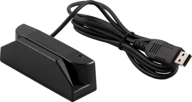 deltacoimp Magnetic card reader, slot 1 + 2 + 3, USB, black