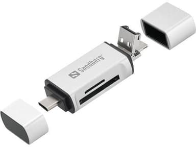 Sandberg-kortinlukija USB-C + USB + MicroUSB