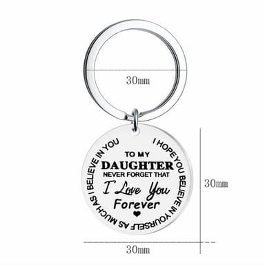 Avaimenperä tunnisteella ""To my Daughter"" (Tyttärelleni) Ruostumaton teräs