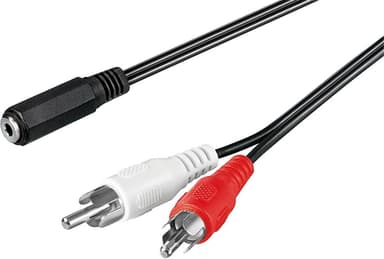 Audio-kaapeli sovitin  3,5 mm naaras - RCA-uros