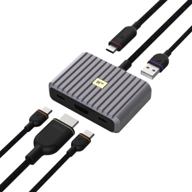 Unisynk 5 Port 8K 100W USB-C hubi (harmaa)