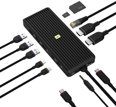 Unisynk 12 Port 8K 100 W USB-C hubi (musta)